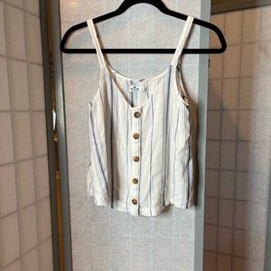Hollister tank blouse with adjustable straps and decorative front buttons